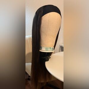 Sleek Long Straight Headband Wig in Dark Brown - Comfortable Fit